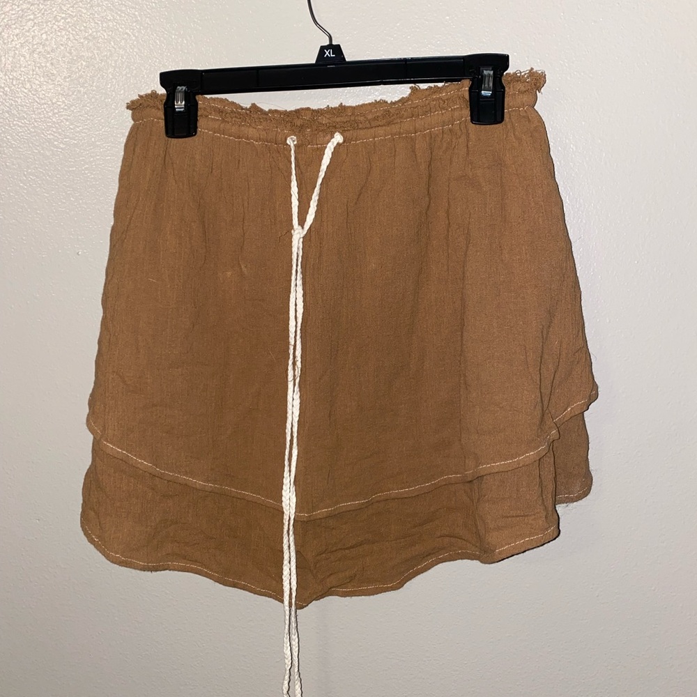 Free people boho raw hem tiered skirt
